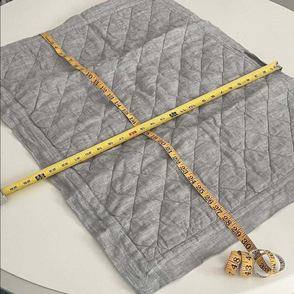 Pottery Barn Belgian Linen Flax Gray Quilted Sham (set of 2)